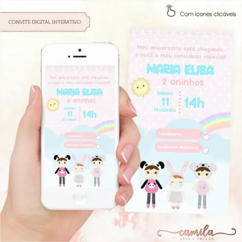 Convite Digital Interativo Metoo Doll