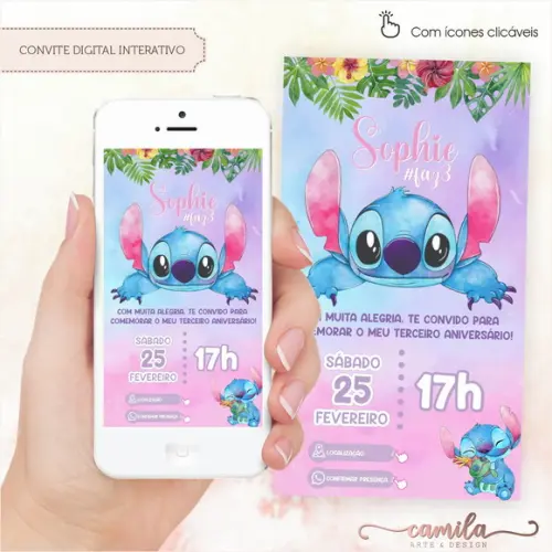 Convite Digital Interativo Stitch