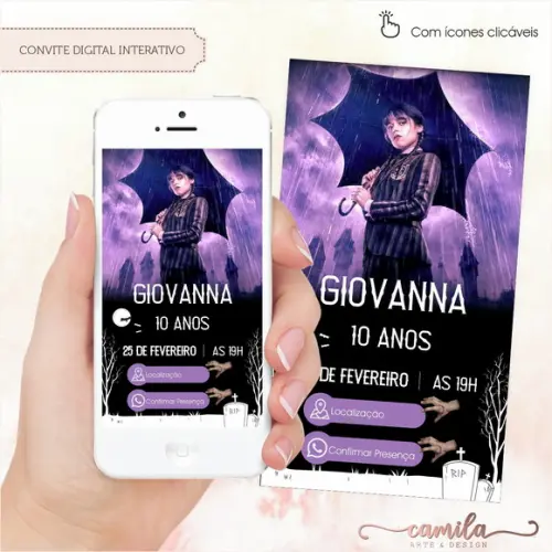 Convite Digital Interativo Wandinha