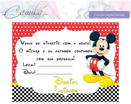 Convite Digital Mickey
