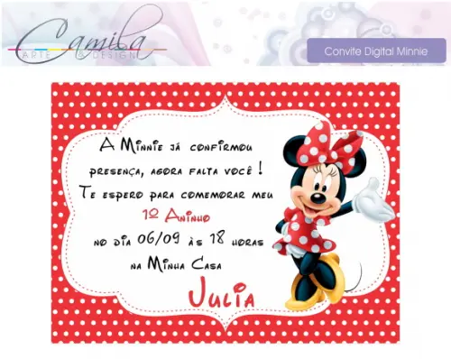 Convite Digital Minnie