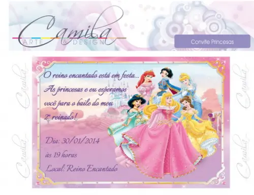 Convite Digital Princesas
