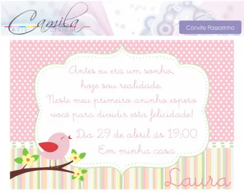 Convite Digital Passarinho