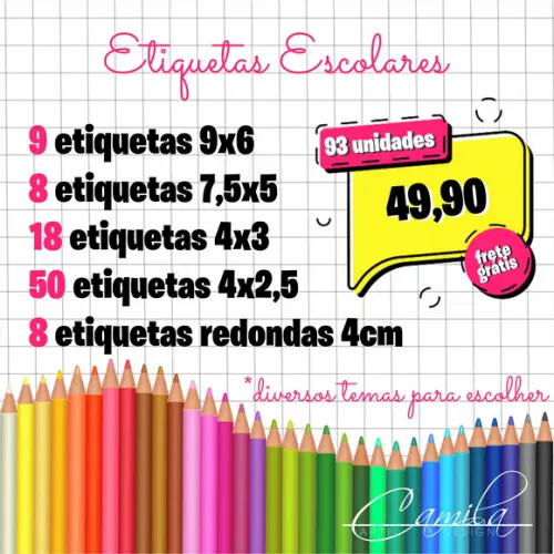Etiquetas Escolares - Diversos Temas