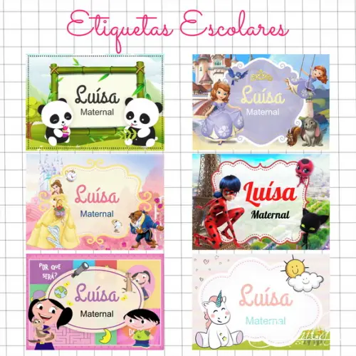 Etiquetas Escolares - Diversos Temas