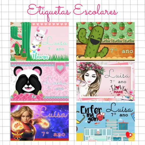 Etiquetas Escolares - Diversos Temas