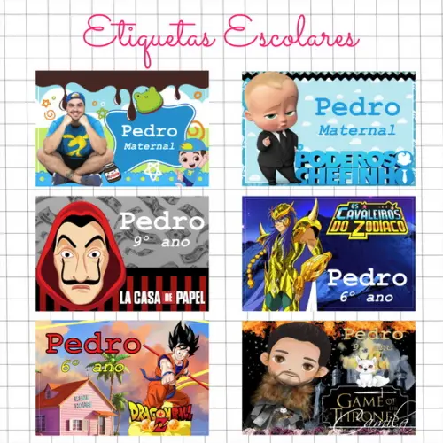 Etiquetas Escolares - Diversos Temas