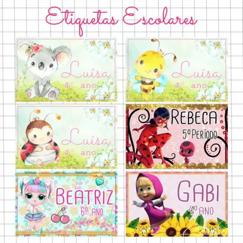 Etiquetas Escolares - Diversos Temas