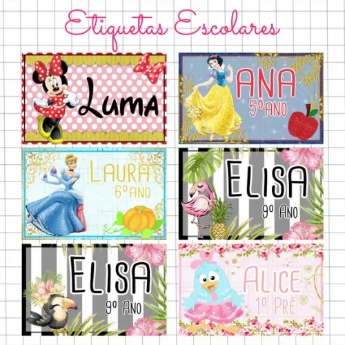 Etiquetas Escolares - Diversos Temas