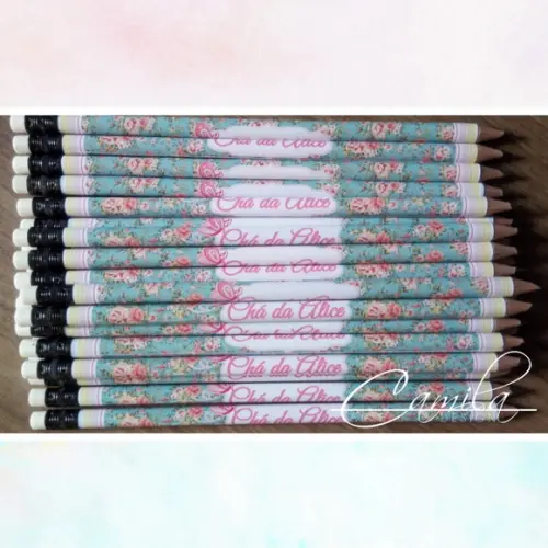 Lápis Personalizado Floral
