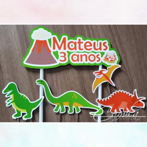 Topo de Bolo Dinossauros