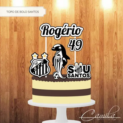 Topo de Bolo Futebol Santos