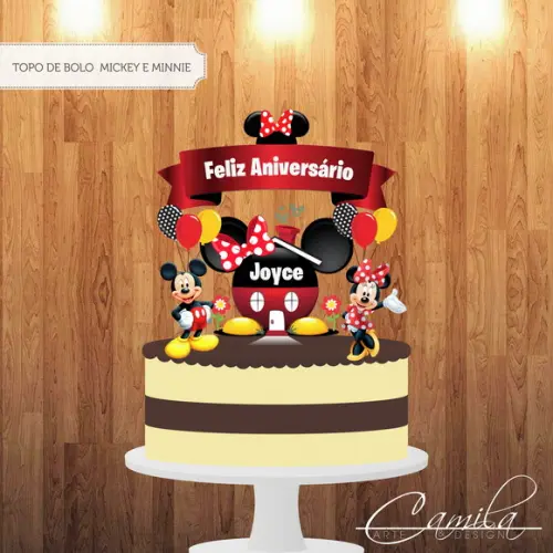 Topo de Bolo Mickey e Minnie