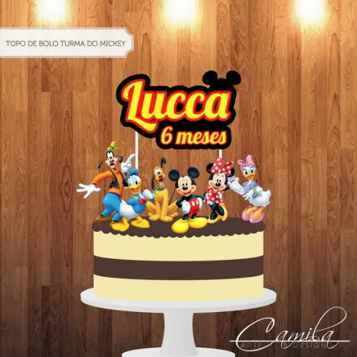 Topo de Bolo Mickey e sua Turma
