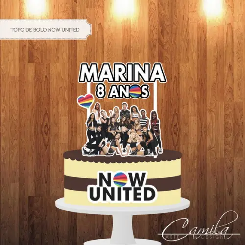 Topo de Bolo Now United