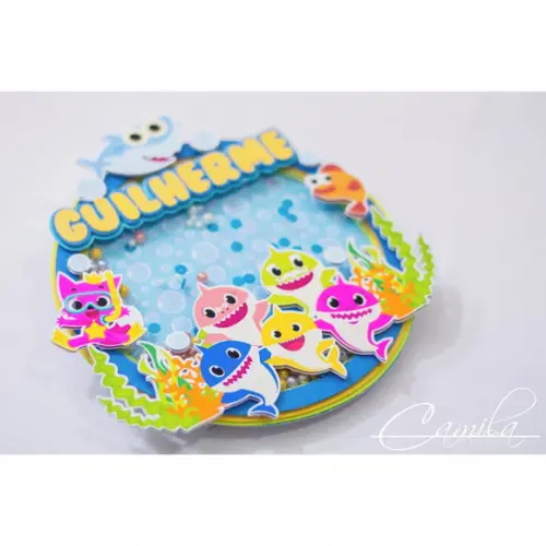Topo de Bolo Shaker Baby Shark