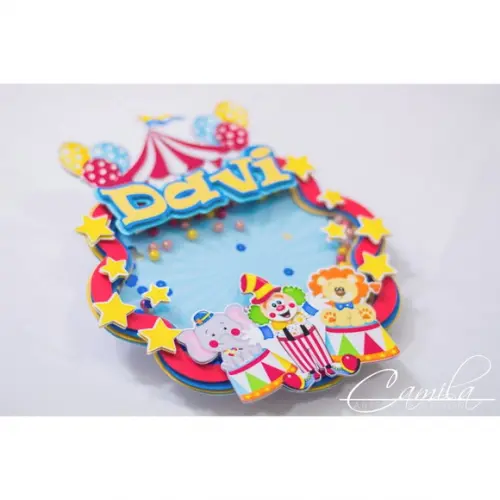 Topo de Bolo Shaker Circo