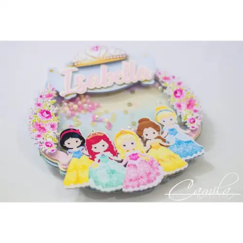 Topo de Bolo Shaker Princesas