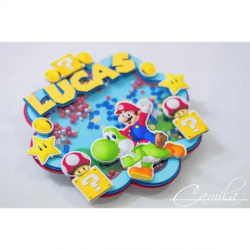 Topo de Bolo Shaker Super Mario