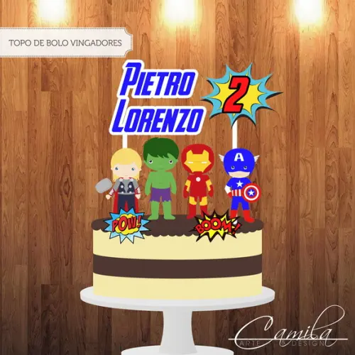 Topo de Bolo Vingadores