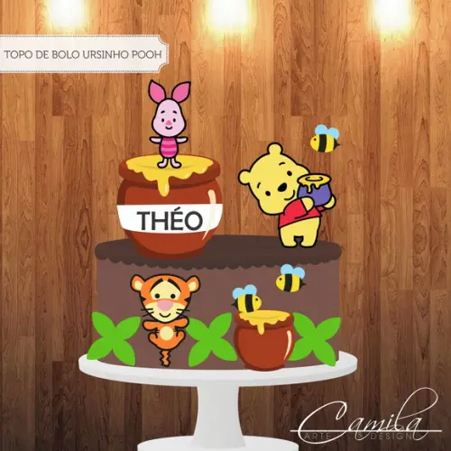 Topo de Bolo Ursinho Pooh