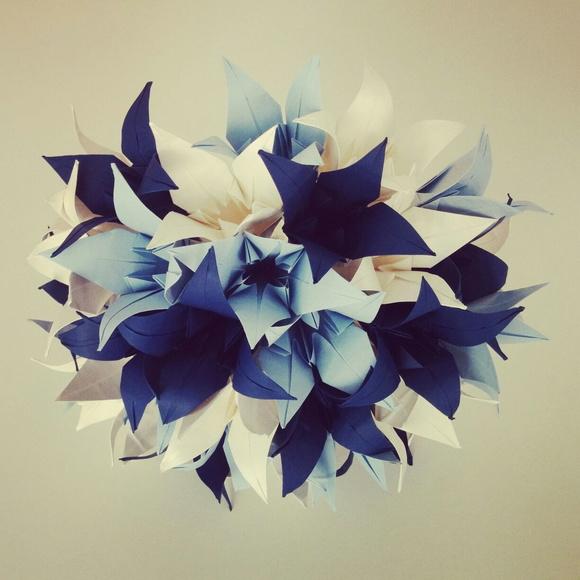 Buquê Lírios de Origami - Azul
