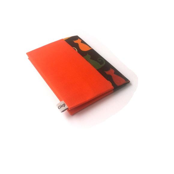 Carteira Slim - Laranja com Gatos