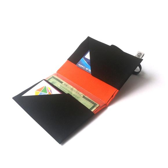 Carteira Slim - Preto e Laranja