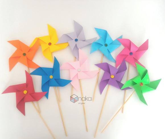 Cataventos Colors - Tamanho 13cm - 10 Unidades