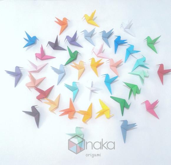Kit 70x Beija Flores de Origami - Pronta Entrega