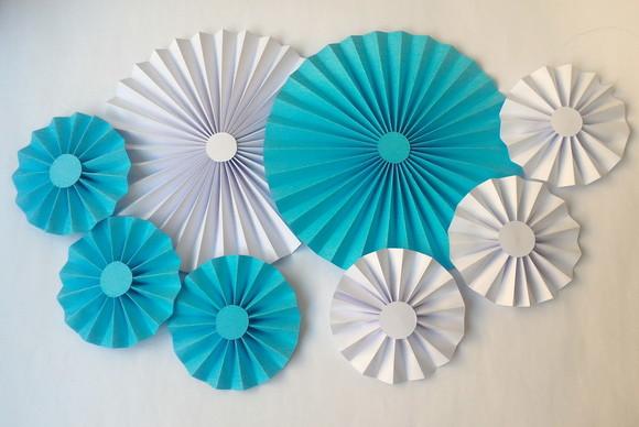 Kit de Rosetas Fioratas para Painéis - Branco e Azul