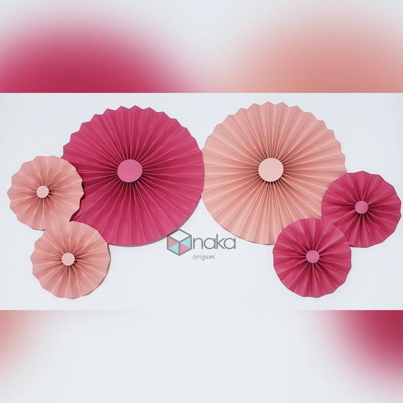 Kit de Rosetas Fioratas para Painéis - Cor Rosa e Salmão