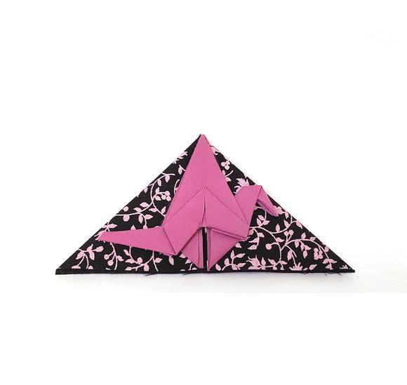 Marcador de Livro Tsuru - Floral rosa