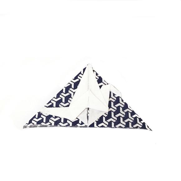 Marcador de Livro Tsuru - Geometric azul e branco