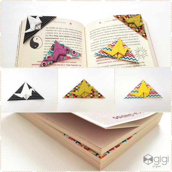 Marcador de Livro Tsuru - Poá vermelho e preto