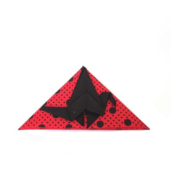 Marcador de Livro Tsuru - Poá vermelho e preto