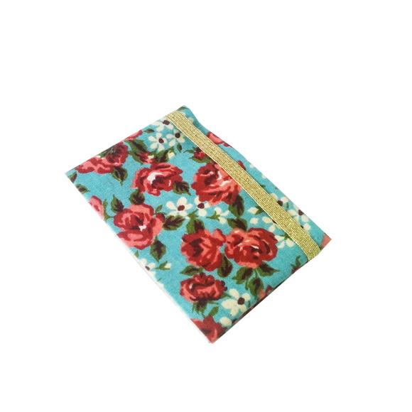 Mini Carteira - Floral Azul e Vermelho