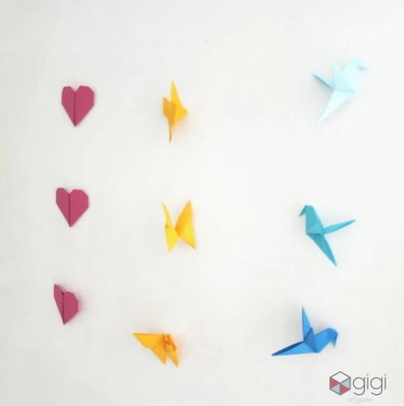 Origamis no Fio - 15 Fios com Origamis 7cm