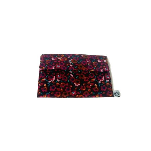 Porta Moedas/ID - Floral Vinho