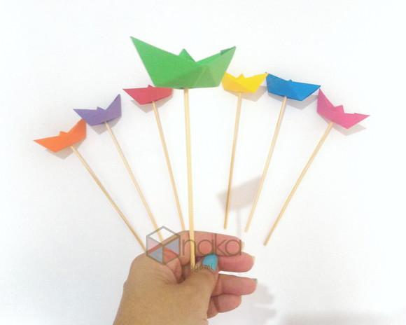 Topper de Barquinho para Bolo - 10 Unidades