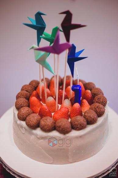 Toppers de Beija Flores de Origami para Bolos - 18 Unidades