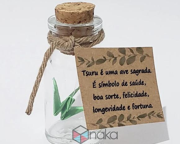 Tsuru no Vidrinho com Tag - 30 Unidades