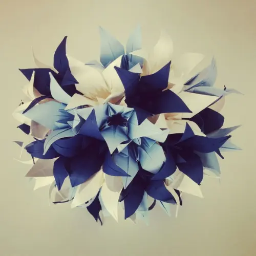 Buquê Lírios de Origami - Azul