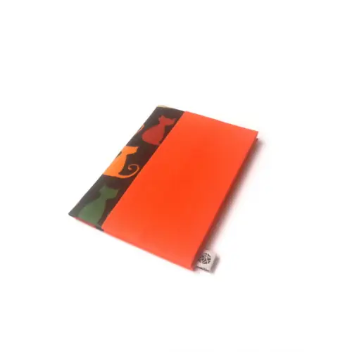 Carteira Slim - Laranja com Gatos