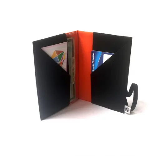 Carteira Slim - Preto e Laranja