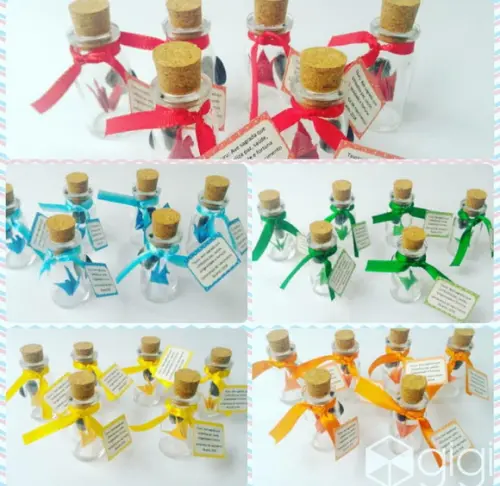 Encomenda Dani - 100x Vidrinhos de Tsuru com Tag e Cetim
