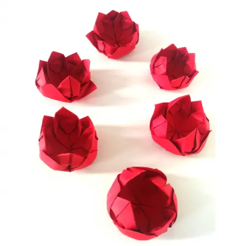 Forminha Origami - Flor de Lótus - 10 Unidades