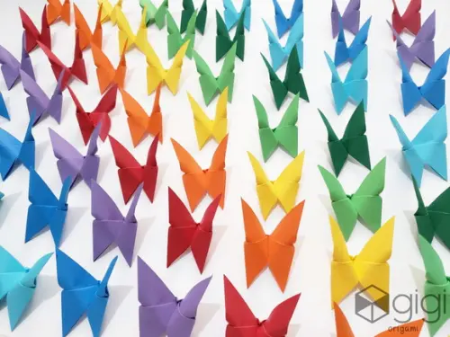 Kit 10x Borboletas Coloridas de Origami - Pronta Entrega