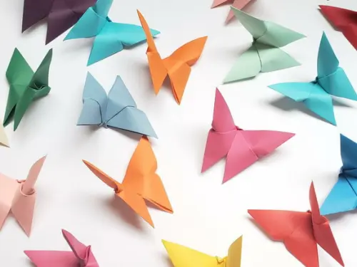 Kit 10x Borboletas Coloridas de Origami - Pronta Entrega