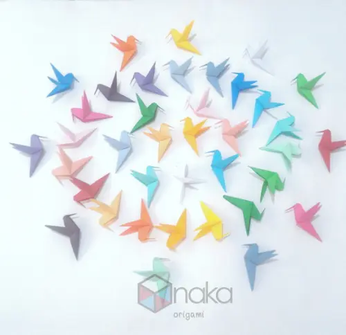Kit 70x Beija Flores de Origami - Pronta Entrega